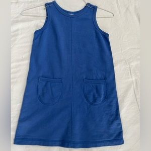 Blue sleeveless jumper dress